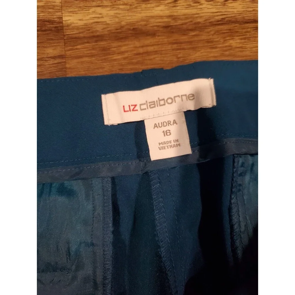 NWOT Liz Claiborne Audra Women's Size 16 Pants Slacks Blue Trousers - Picture 3 of 5